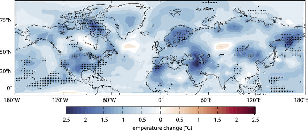 Cambio de temperatura mundial en 1816