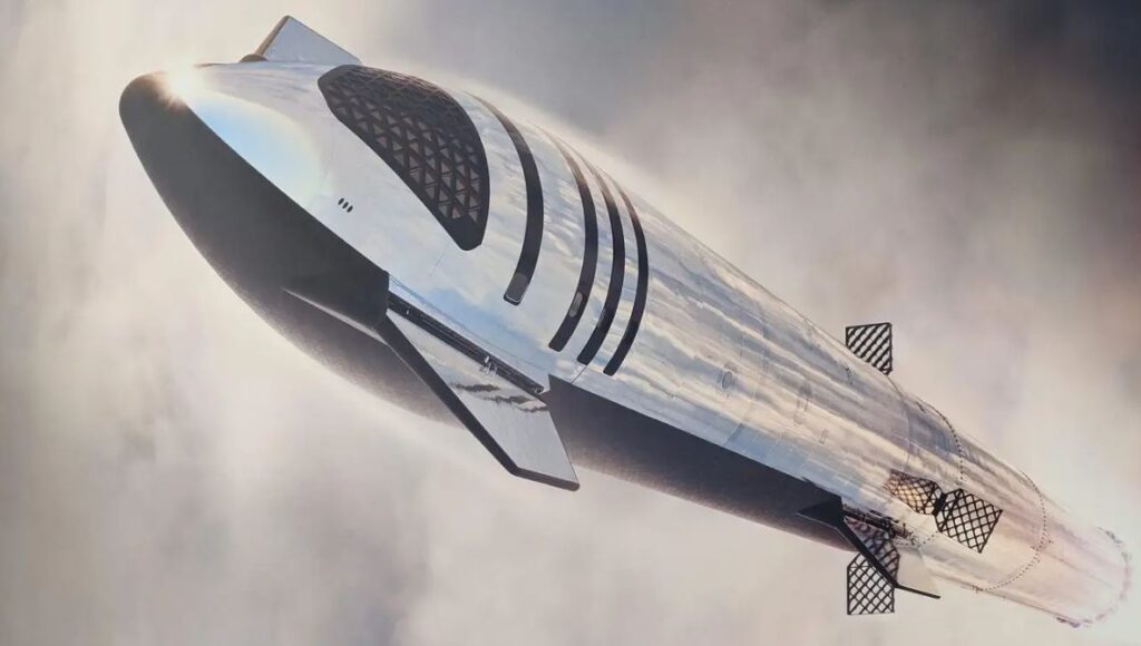 Nave Starship arte conceptual de la empresa SpaceX