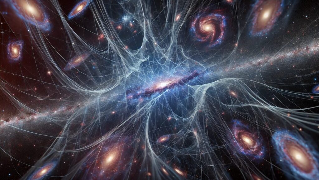 estructura cósmica en forma de red, arte conceptual